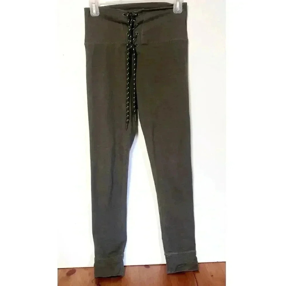Aerie‎ leggings army green tie up front womens size medium super soft